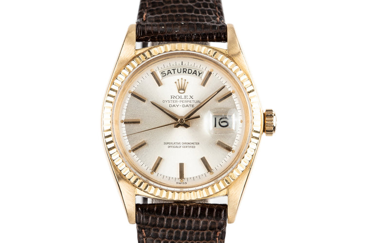 1963 Rolex 18K YG Day-Date 1803 Silver Dial