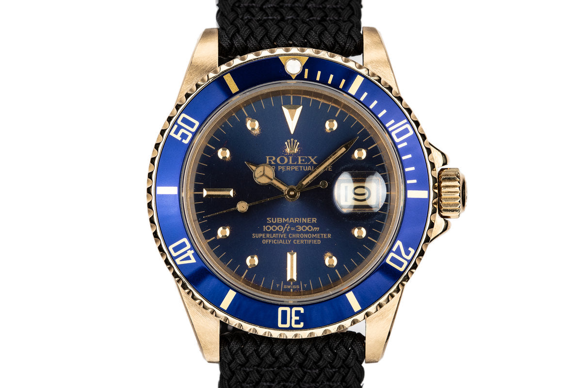 Pre-owned Rolex Submariner Black (1980) Yellow Gold 16808