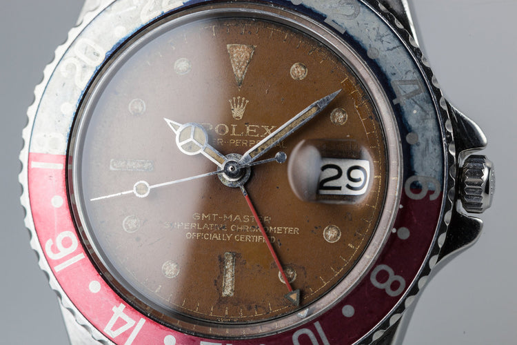 1961 Rolex GMT-Master 1675 Pointed Crown Case with Gilt Tropical Dial