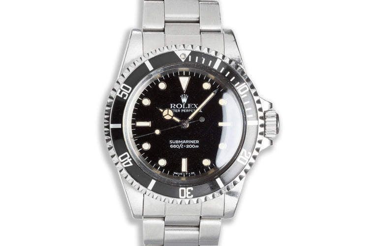 1984 Vintage Unpolished Rolex Submariner 5513 Glossy White Gold Surround Dial