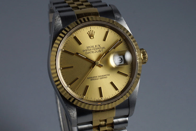 1991 Rolex Two Tone DateJust 16233 Champagne Dial