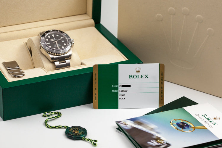 2016 Rolex Ceramic Sea Dweller 116600 with Box and Papers