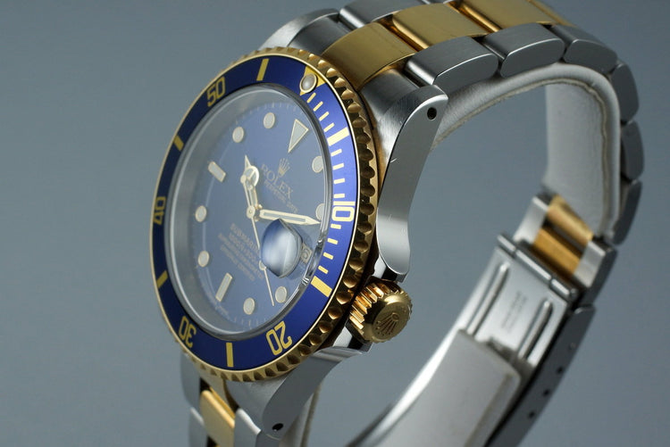 2000 Rolex Two Tone Blue Submariner 16613