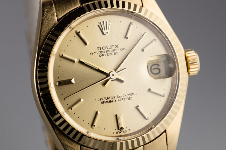 1979 Rolex 18K YG Midsize 31mm Datejust 6827