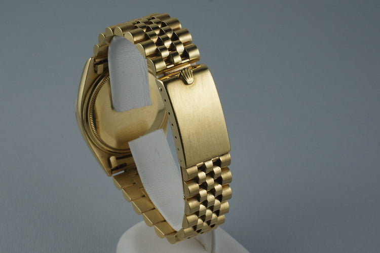 1972 Rolex YG DateJust 1600 Blue ‘Wide Boy’ Sigma Dial