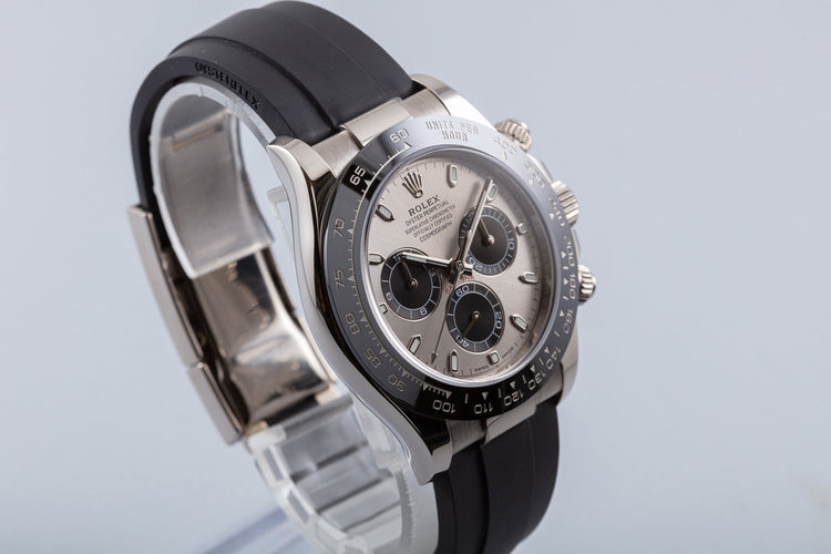 18K Rolex WG Rolex Daytona on Oysterflex Gray Dial
