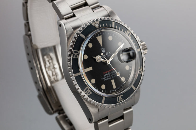 1972 Rolex Red Submariner 1680 MK IV Dial with Box and Papers