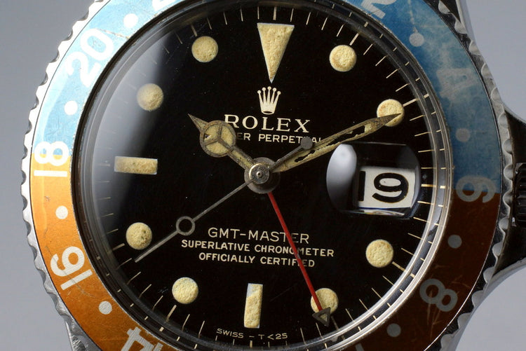 1964 Rolex GMT 1675 Glossy Gilt Dial with Box and Papers
