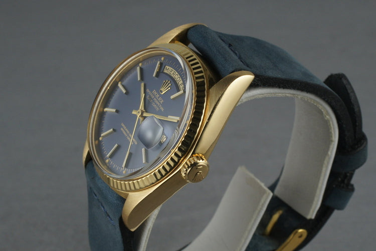 Rolex Vintage 18K YG President: Ref 1803 with Blue Dial