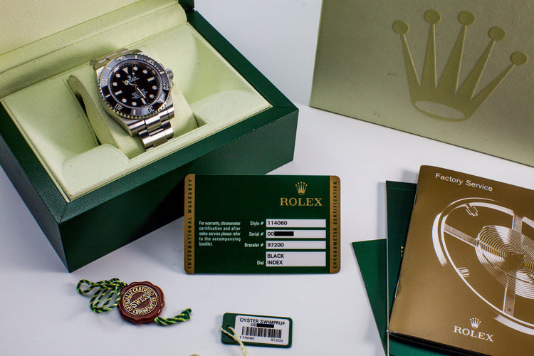 2013 Rolex Submariner 114060 with Box and Papers