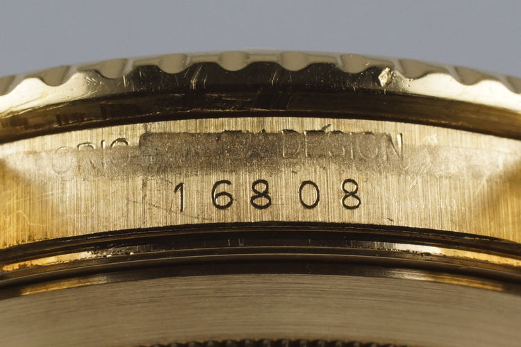 1983 Rolex YG Submariner 16808 Black Nipple Dial