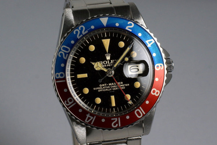 1963 Rolex GMT 1675 PCG Gilt Chapter Ring Underline Dial