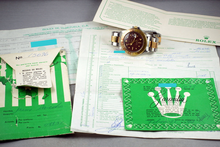 1967 Rolex Two Tone GMT 1675 Root Beer Dial with Service Papers