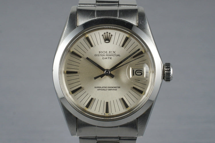 1972 Rolex Date 1500 Uncommon Silver Dial