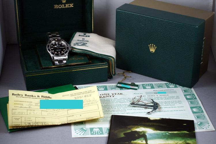 1986 Rolex Submariner 5513 with Box and Papers