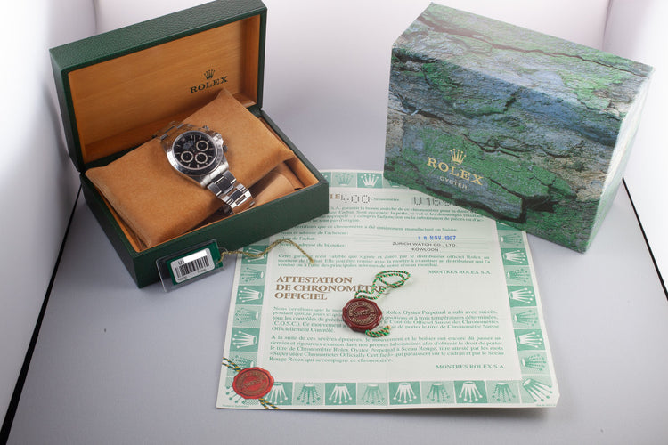 1997 Rolex Zentih Daytona 16520 Black Dial with Box and Papers