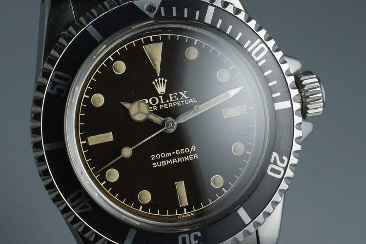 1962 Rolex Submariner 5512 PCG with Gilt Glossy Chapter Ring Chocolate Tropical Dial