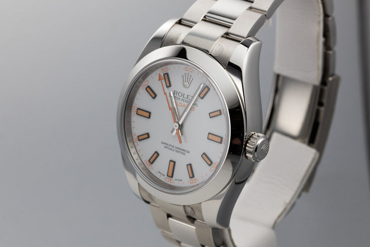 2009 Rolex Milgauss 116400 White Dial with Box and Papers