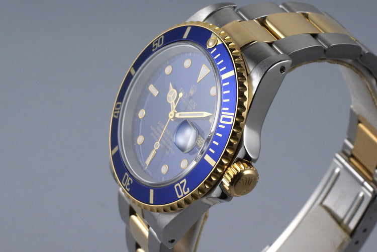 1995 Rolex Two Tone Blue Submariner 16613