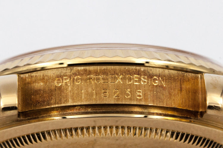 2005 Rolex YG Day-Date 118238 with Diamonds