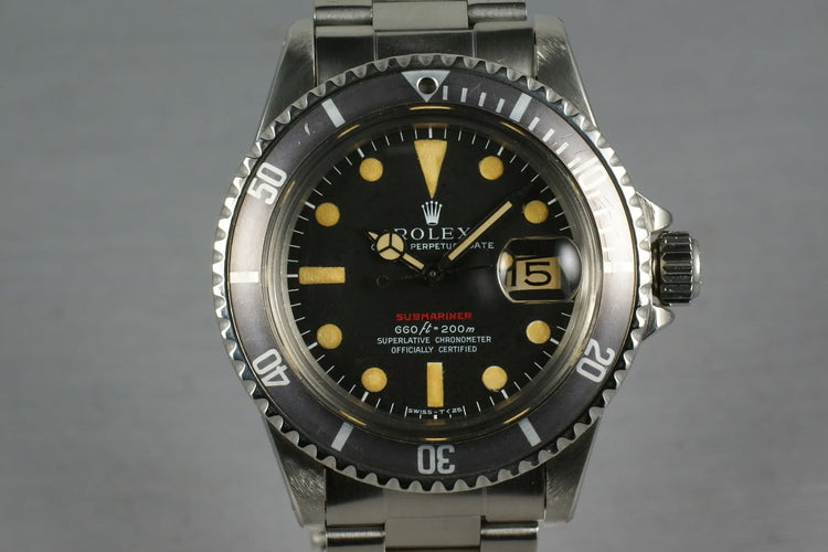 Rolex Red Submariner 1680 Dark Cream Marker and Purple/Ghost Gray insert