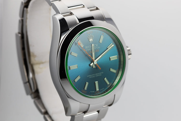 2015 Rolex Milgauss 116400GV Blue Dial with Box and Papers