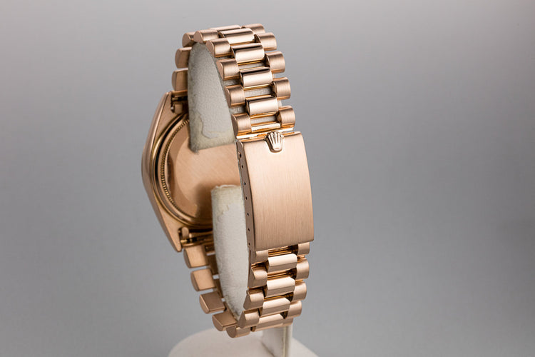 1965 Rolex 18K Rose Gold Day-Date 1803 Silver Dial