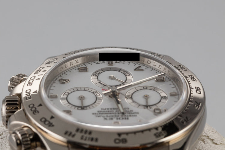 2005 Rolex White Gold Daytona 116519 White Dial