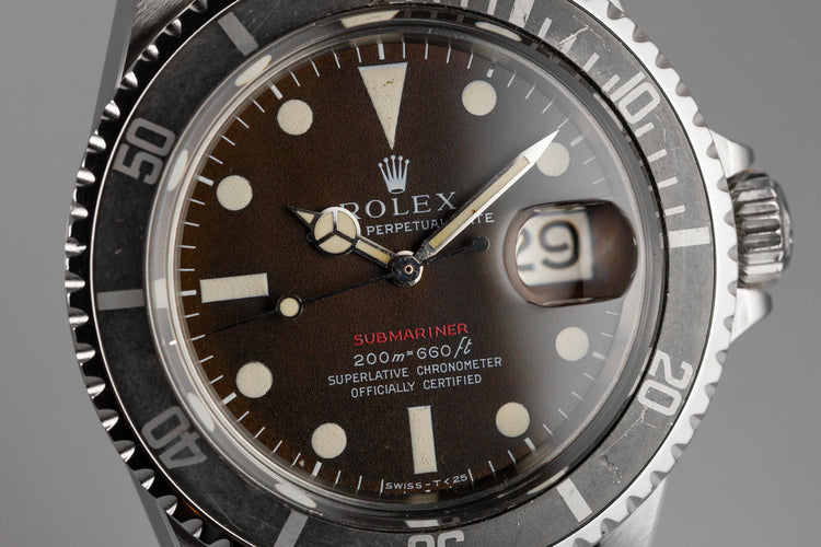 1970 Rolex Red Submariner 1680 MK II Tropical Dial