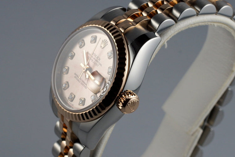 2009 Rolex Ladies Two Tone DateJust 179171 Factory Diamond Rose Dial with Papers