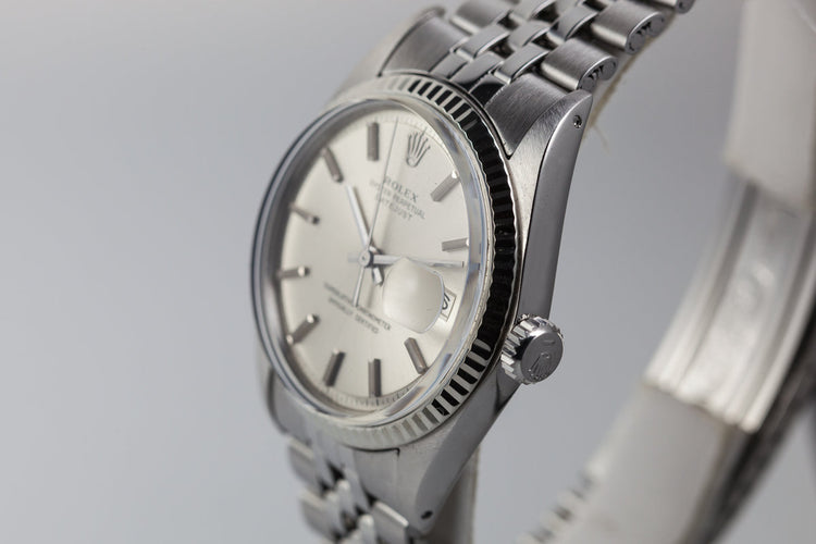 1971 Rolex Datejust 1601 Silver Non-Lume Dial with Box and Papers