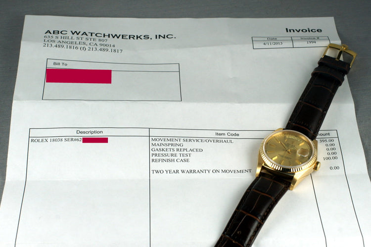 1979 President 18038 with Service Papers