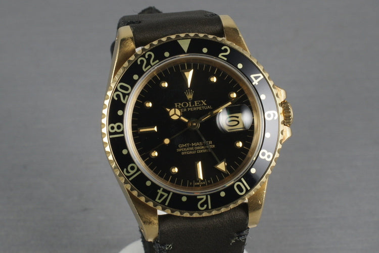 1980 Rolex GMT 18K with Black Nipple Dial 16758
