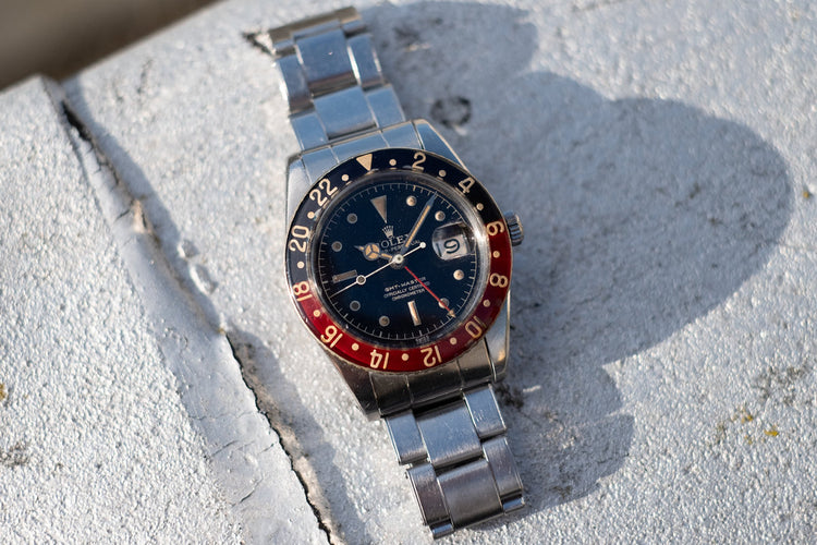 1958 Rolex GMT-Master 6542 Spidered Gilt Chapter Ring Dial with Bakelite Bezel Insert