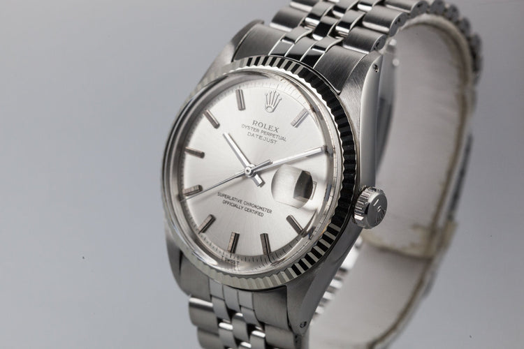 1970 Rolex DateJust 1601 Silver Dial with No Lume Dial