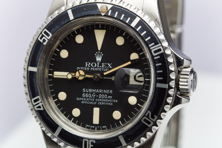 1978 Vintage Rolex Submariner 1680 with Creamy Tritium Lume and Service Papers