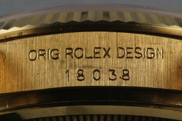 1986 Rolex 18K Day-Date 18038 with Red Stella Dial