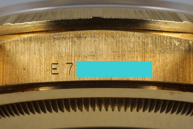 1990 Rolex YG Bark Day-Date 18248 with Box and Papers