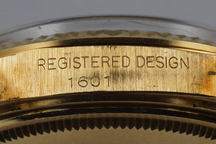 1972 Rolex YG DateJust 1601 Matte Black Dial