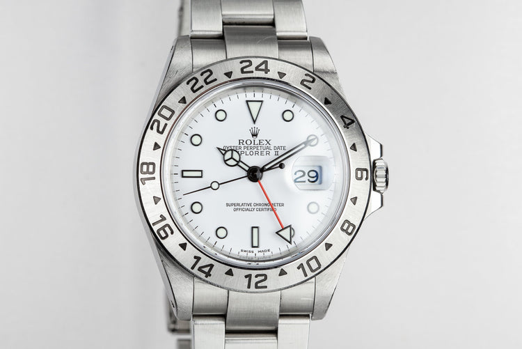 2002 Rolex Explorer II 16570 White Dial