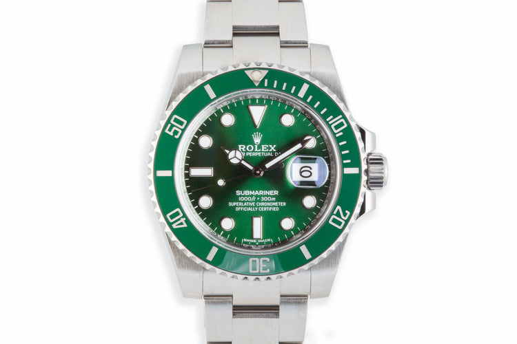 2016 Rolex Green Submariner 116610LV "Hulk" with Box and Papers