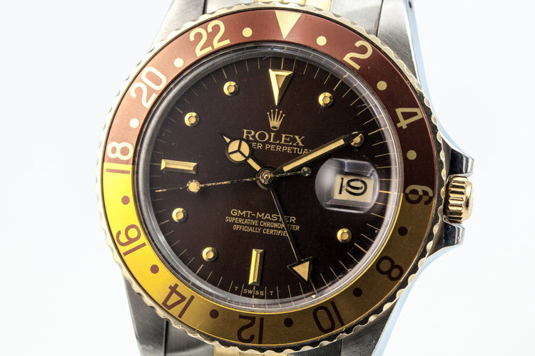 1981 Rolex Two Tone GMT 16753 Root Beer Dial