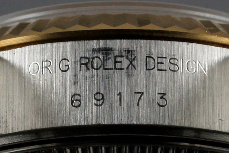 1993 Ladies Rolex Two Tone Datejust 69173 Factory Diamond Dial with Box and Papers