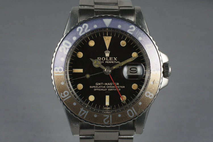 1963 Rolex GMT 1675 PCG Gilt UNDERLINE