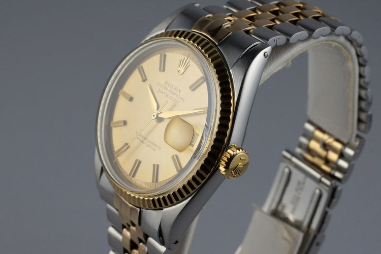 1962 Rolex Two Tone DateJust 1601 Non-Luminous Champagne Dial