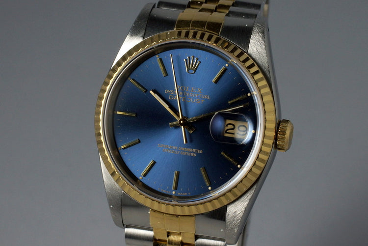 1989 Rolex Two Tone DateJust 16233 Blue Dial