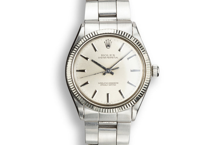 1972 Rolex Oyster Perpetual 1005 Silver No Lume Dial