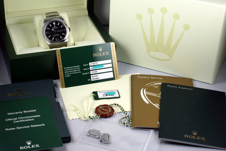 2012 Rolex Explorer 214270 with Box and Papers