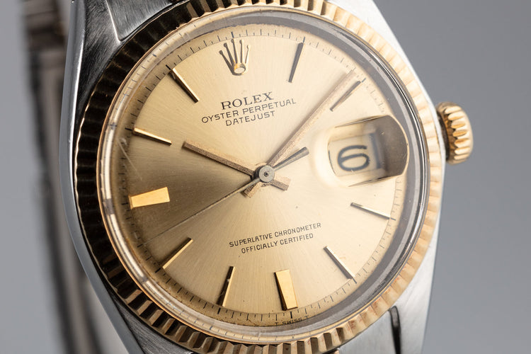 1967 Rolex TwoTone DateJust 1601 with Gold No Lume Dial