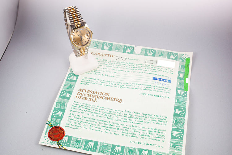 1990 Rolex Day-Date 18239 Tridor President with Salmon Diamond Dial with Papers
